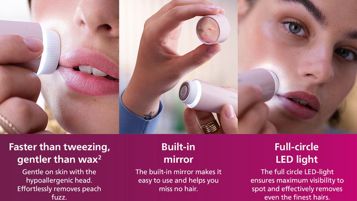 راهنمای استفاده از شیور صورت زنانه فیلیپس